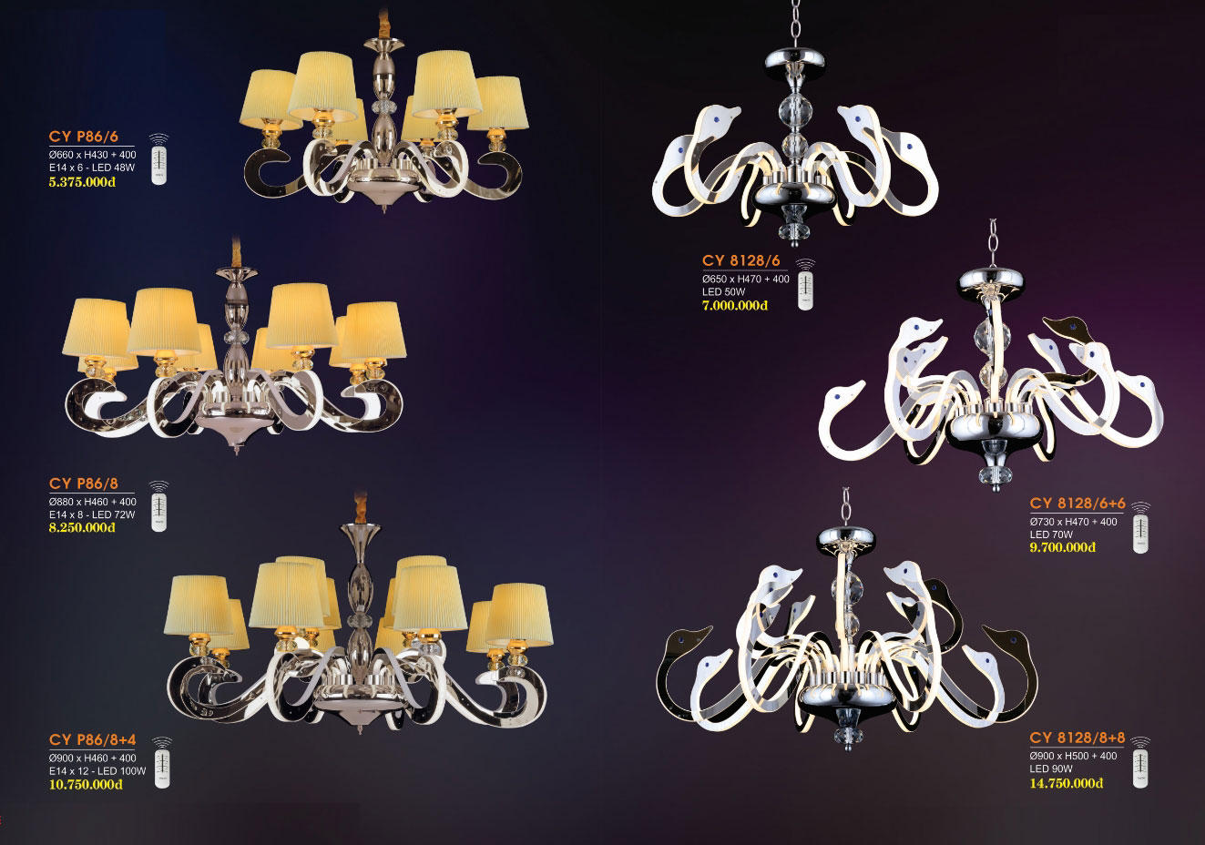 Đèn Chùm Led Hiện Đại-CY8128-6
